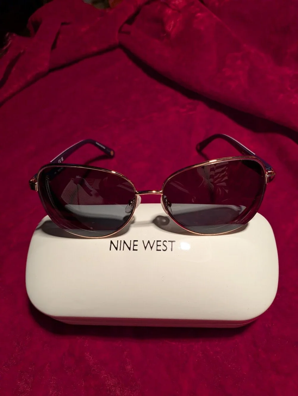 Nine West Women's Burgundy Purple Gradient Sunglasses